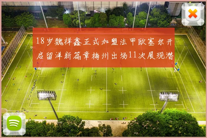 18岁魏祥鑫正式加盟法甲欧塞尔开启留洋新篇章梅州出场11次展现潜力